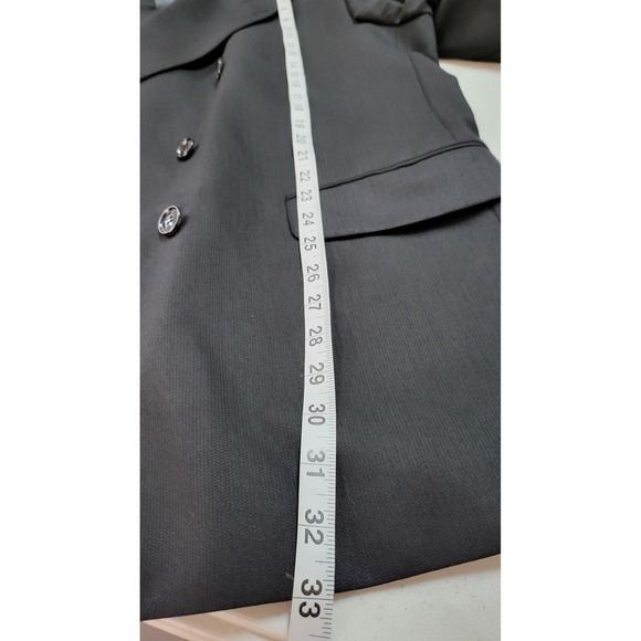 Albert Nipon Mens Black Double Breasted Wool Blazer Jacket Golden Twist - Picture 15 of 16